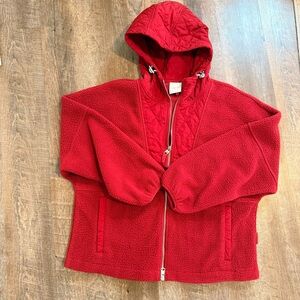 Varley red fleece zip up